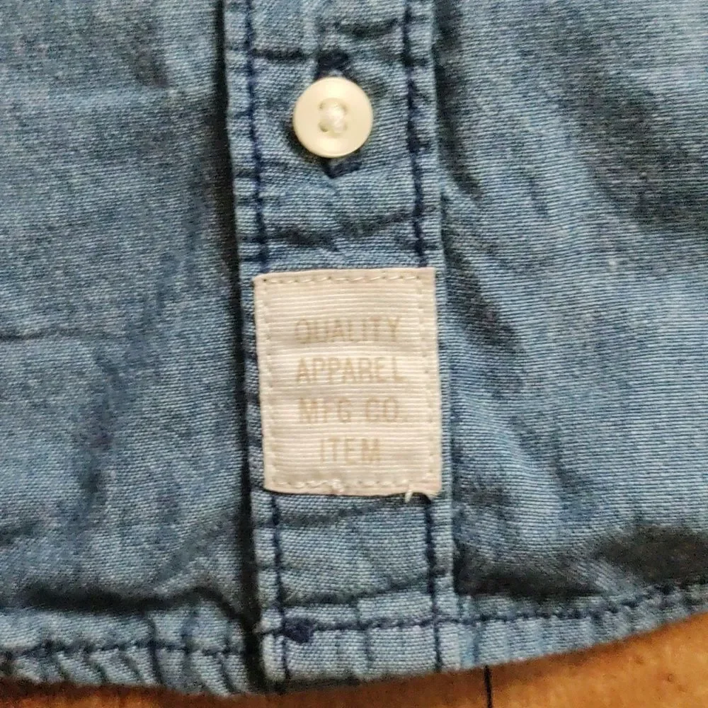 Carters Denim Button Up Shirt size 6 Long Sleeve Cotton Spring Easter